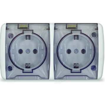 Розетка наружная 2-ая с/з UNIVersal Клио К2232