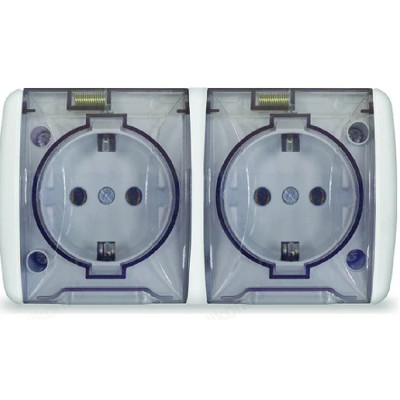 Розетка наружная 2-ая с/з UNIVersal Клио К2232