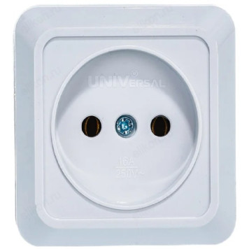 Розетка наружная 1-ая UNIVersal Олимп О0022 белый