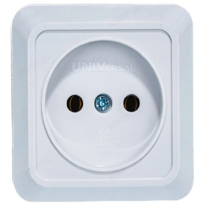 Розетка наружная 1-ая UNIVersal Олимп О0022 белый