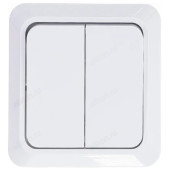Выключатель 2-кл UNIVersal Олимп О0023 белый