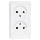 Розетка наружная 2-ая UNIVersal Олимп О0102 белый