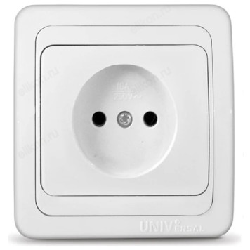 Розетка встраиваемая 1-ая UNIVersal Валери В0022 белый