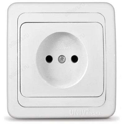 Розетка встраиваемая 1-ая UNIVersal Валери В0022 белый