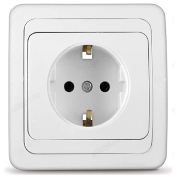 Розетка встраиваемая 1-ая UNIVersal Валери В0028 белый