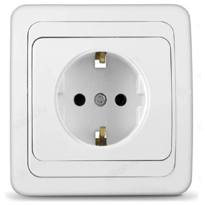 Розетка встраиваемая 1-ая UNIVersal Валери В0028 белый