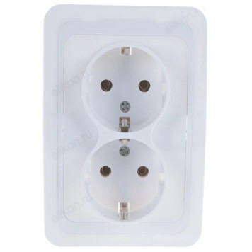 Розетка встраиваемая 2-ая UNIVersal Валери В0128 белый
