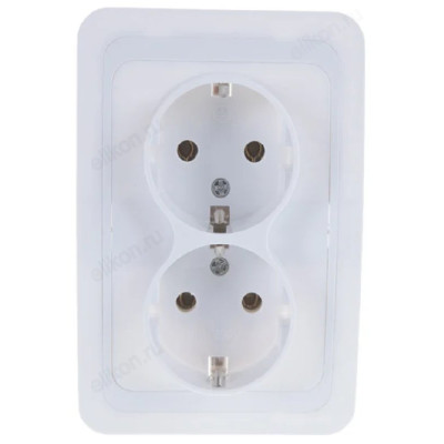 Розетка встраиваемая 2-ая UNIVersal Валери В0128 белый