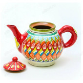 Чайник заварочный керамика 1л Красный орнамент