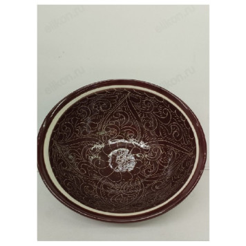 Тарелка, косушка 15,5см Коричневый орнамент