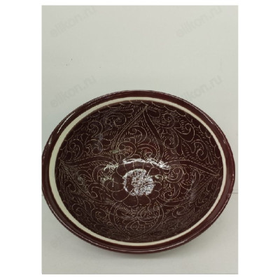 Тарелка, косушка 15,5см Коричневый орнамент