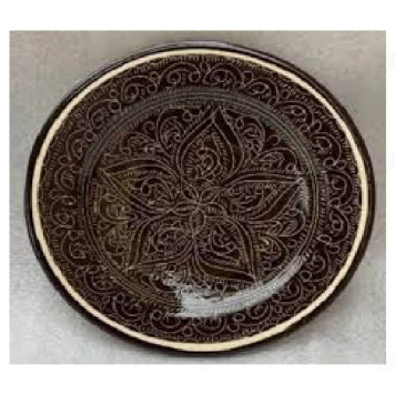 Тарелка 17см Коричневый орнамент