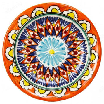 Тарелка 17см Оранжевые узоры