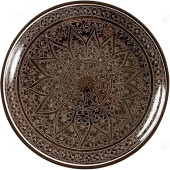 Блюдо 38см Коричневый орнамент, лаган