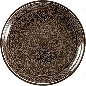 Блюдо 38см Коричневый орнамент, лаган