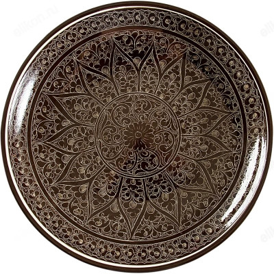 Блюдо 38см Коричневый орнамент, лаган