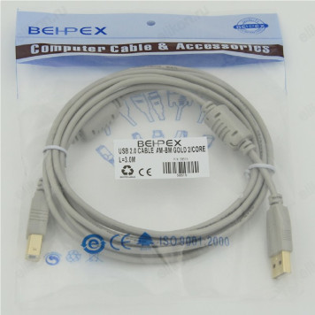 Кабель USB 2.0 АmBm 3m BEHPEX (31282)