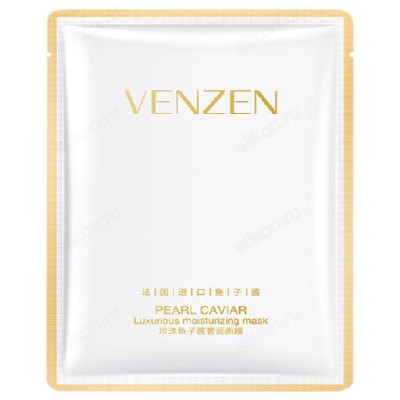 Маска для лица тканевая Икра+Жемчуг VENZEN FZ55502 25г