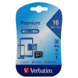 Карта MicroSD 16GB Verbatim Class10
