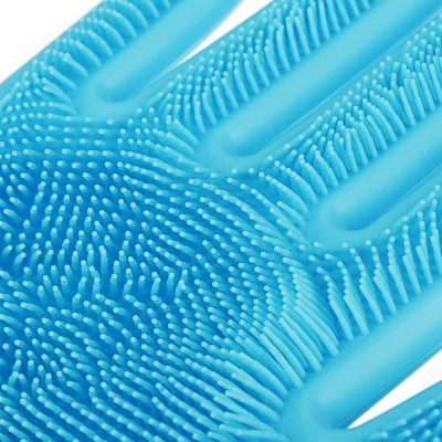 Перчатки силиконовые с ворсом для мытья посуды VETTA 447-043-2