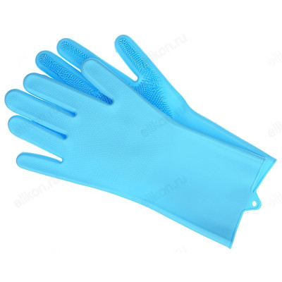 Перчатки силиконовые с ворсом для мытья посуды VETTA 447-043-4