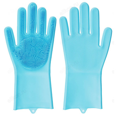 Перчатки силиконовые с ворсом для мытья посуды VETTA 447-043