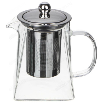 Чайник заварочный VETTA 850-199 стекло 0,5 л квадр.осн/мет.сито