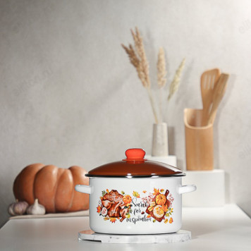 Кастрюля эмаль VETTA Осенняя романтика 4,0л 894-015-4