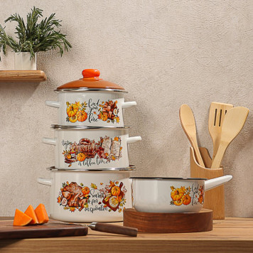 Кастрюля эмаль VETTA Осенняя романтика 4,0л 894-015-5