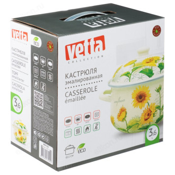 Кастрюля эмаль VETTA Подсолнухи 3,6л 894-522-5
