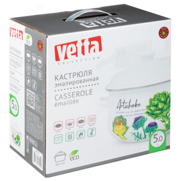 Кастрюля эмаль VETTA Артишок 5,0л 24см 894-527-4