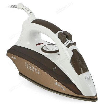 Утюг VITEK-1201, 2400 Вт, керамика, коричневый