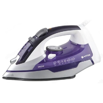 Утюг VITEK-1257, 2400 Вт, керамика, белый / фиолетовый