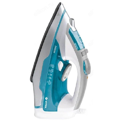 Утюг VITEK-1258, 2400 Вт, керамика, голубой / белый / серый-2