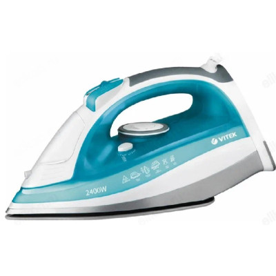 Утюг VITEK-1264, 2400Вт, керамика, белый / голубой-1
