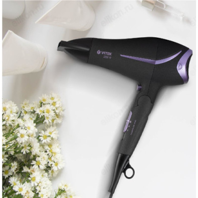 Фен Vitek-8207, черный/фиолетовый, 2200 Вт-1