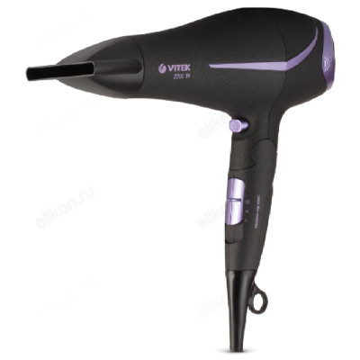 Фен Vitek-8207, черный/фиолетовый, 2200 Вт
