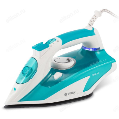 Утюг VITEK-8355, 2500 Вт,керамика, белый / бирюзовый