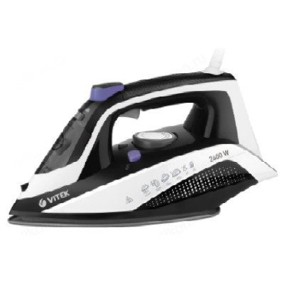 Утюг VITEK-8360, 2400 Вт, керамика, черный / белый