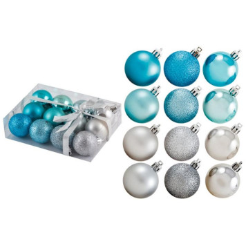 Набор шаров 'Иней' d4см (12шт) ВОЛШЕБНАЯ СТРАНА 001268