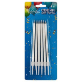 Набор свечей для торта Волшебная страна 107267 серебро