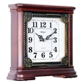 Часы настольные Mirron S34A ТДБ, пластик, коричневые