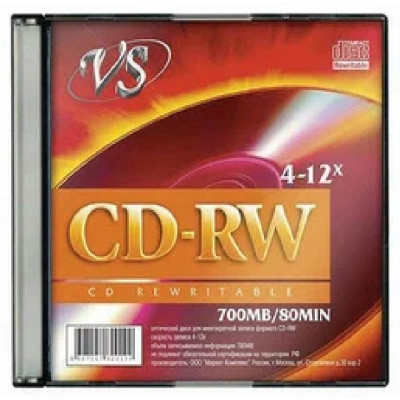 Диск VS CD-RW 80 4-12x Slim 10 (200)