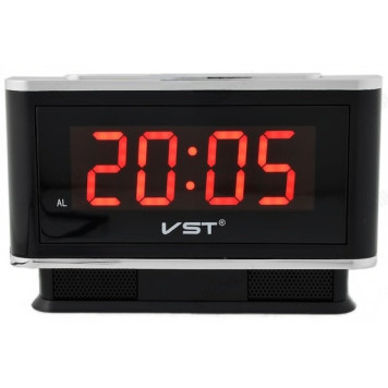 Часы настольные VST-721, пластик, красные