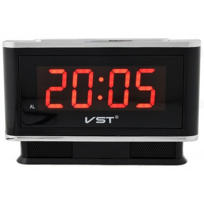 Часы настольные VST-721, пластик, красные