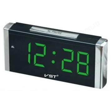 Часы настольные VST-731-2, пластик, зеленые