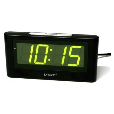 Часы настольные VST-732, пластик, зеленые