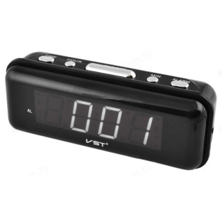 Часы настольные VST-738, пластик, красные