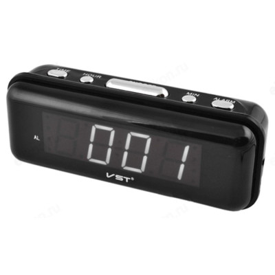 Часы настольные VST-738, пластик, красные