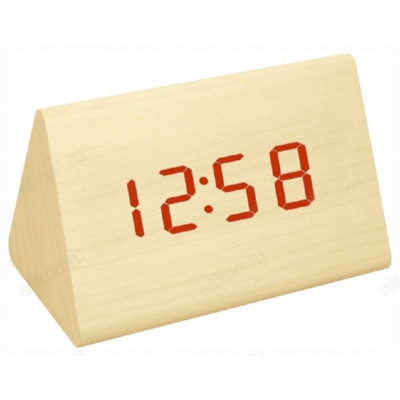 Часы настольные VST-864, пластик, красные